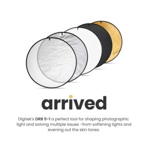 Digitek (DRB 5-1) Camera Reflector 45-inch /110 cm 5 in 1 Collapsible Multi-Disc Light with Bag - Translucent, Silver, Gold, White and Black for Studio Photography