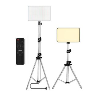 GiftMax® 11" LED Video Soft Light Panel 50W, for Studio Photography | Video Recording | Conference | YouTube,2700K-5700K CRI95+ | with Remote Control (Camera Light with 7Ft Stand)